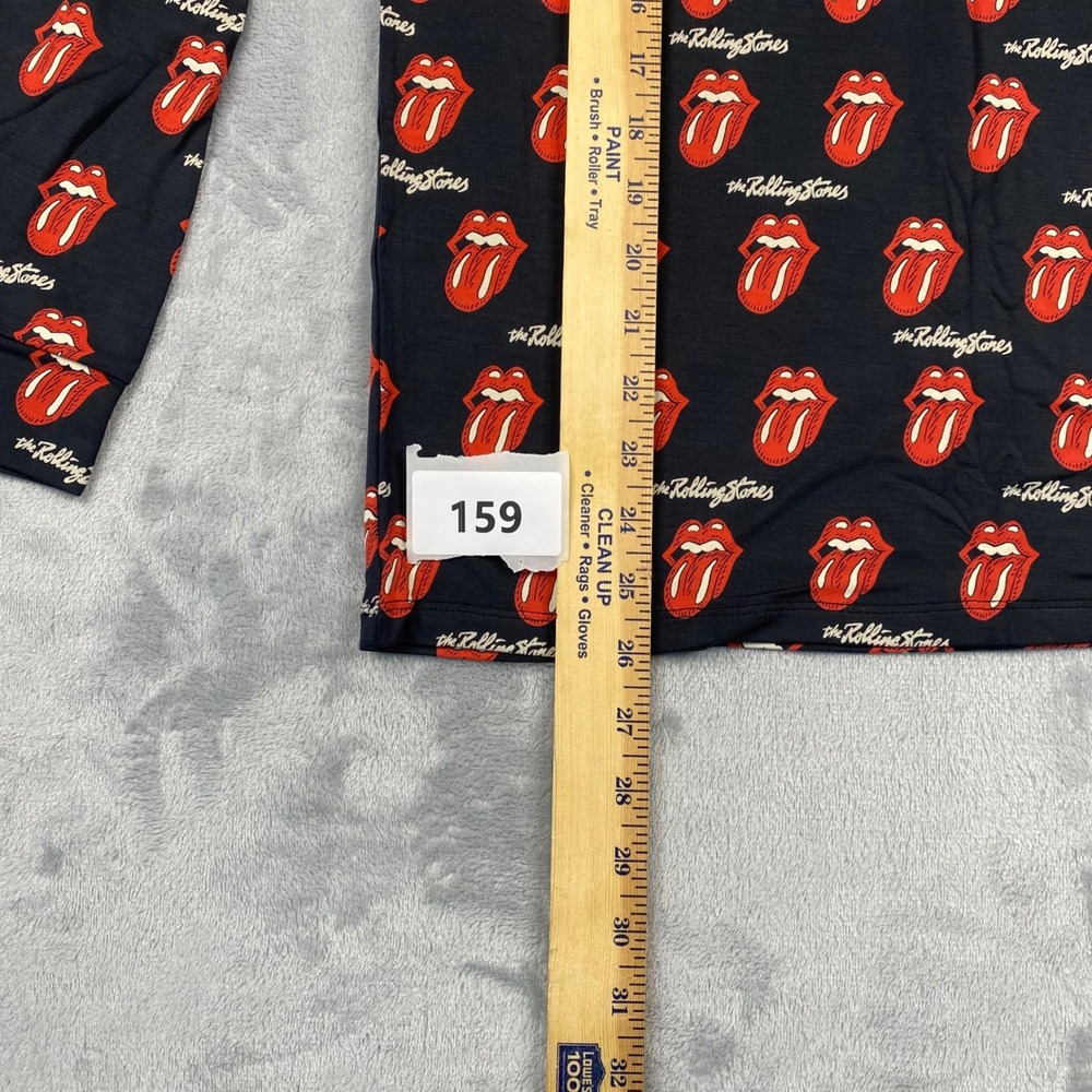 MeUndies The Rolling‎ Stones Hoodie Mens Black Red Tongue Lips Logo Pullover - Picture 5 of 6